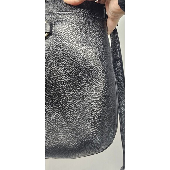 Giani Bernini Horsebit-Detail Black Pebbled Leather Equestrian Crossbody Bag - Picture 5 of 16